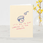 Koekjes in de douche kaart (Gele Bloem)