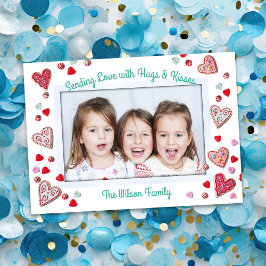 Koekjes in Snoep Hugs in Kisses Valentijnsdag Kaar Feestdagenkaart