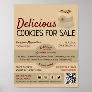 Koekjes in zak, koekjesverkoop poster
