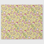 Koekjes Kerst Geel Cadeaupapier (Vlak)