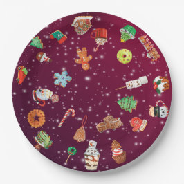 Koekjes, koekjes en cacao papieren bordje