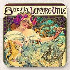 Koekjes Lefevre-Utile van Alphonse Mucha (1896) Bier Onderzetter