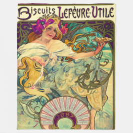 Koekjes Lefevre-Utile van Alphonse Mucha (1896) Fleece Deken