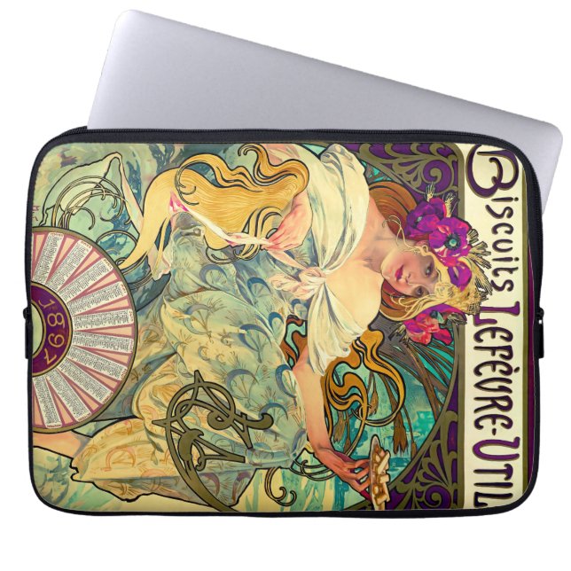 Koekjes Lefevre-Utile van Alphonse Mucha (1896) Laptop Sleeve (Voorkant)