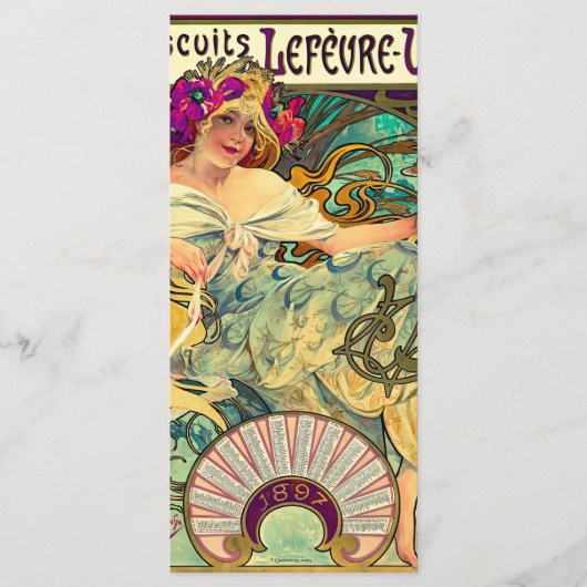 Koekjes Lefevre-Utile van Alphonse Mucha (1896) Menu (Voorkant)