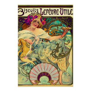 Koekjes Lefevre-Utile van Alphonse Mucha (1896) Perfect Poster