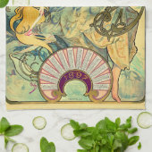 Koekjes Lefevre-Utile van Alphonse Mucha (1896) Theedoek (Gevouwen)