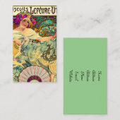 Koekjes Lefevre-Utile van Alphonse Mucha (1896) Visitekaartje (Voorkant / Achterkant)