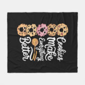 Koekjes maken alles beter grappige kerstmis fleece deken (Voorkant (Horizontaal))