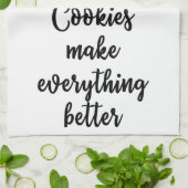 Koekjes maken alles beter theedoek (Gevouwen)