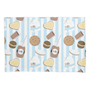 Koekjes & Melk Blauw Wit Gestreept Jongens Kussensloop