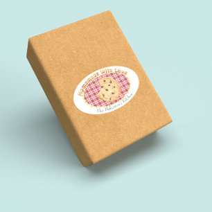 Koekjes met liefde ovale sticker