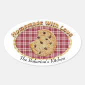 Koekjes met liefde ovale sticker (Voorkant)