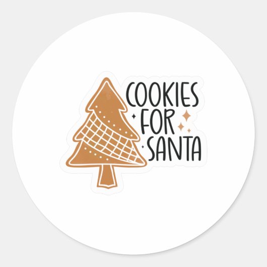 Koekjes voor de Kerstman Ronde Sticker (Voorkant)