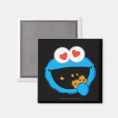 Koekjesglimlachend gezicht met hartvormige ogen magneet (Voorkant / Achterkant)