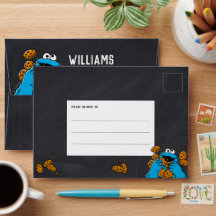 Koekjesmonster Baby shower krijtbord aangesproken