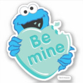 Koekjesmonster "Be Mine" Valentijns Snoep hart Sticker (Voorkant)