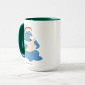 Koekjesmonster die een kaart leest mok (Voorkant links)