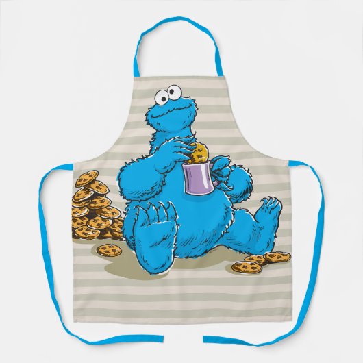  koekjesmonster die koekjes eet schort (Voorkant)