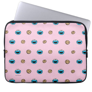 Koekjesmonster en roze koekjespatroon laptop sleeve