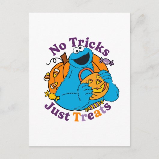 Koekjesmonster | Geen trucjes, gewoon traktaties Briefkaart (Voorkant)