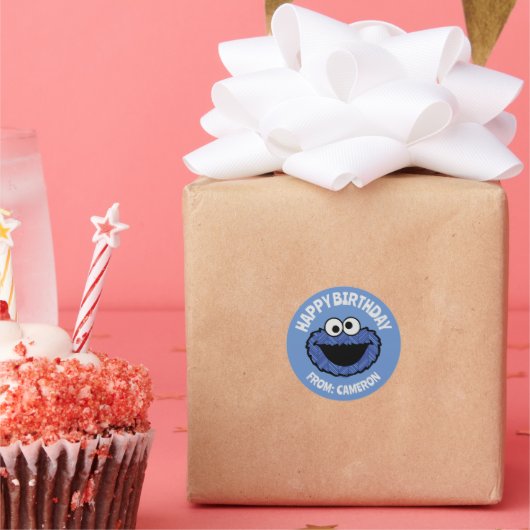 Koekjesmonster | Happy Birthday Gift Label (Feest)