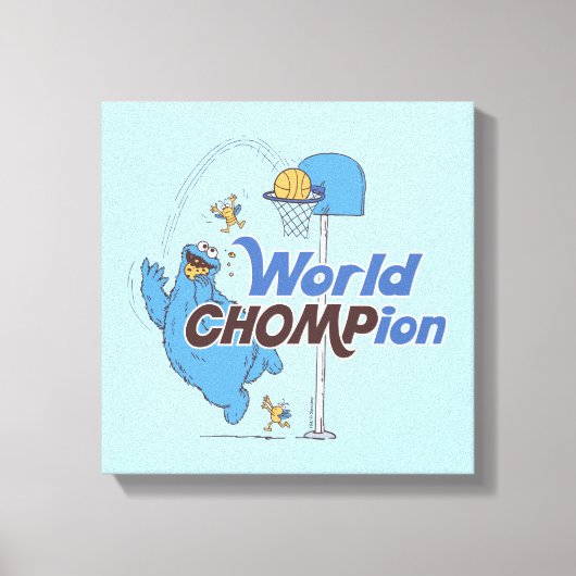 Koekjesmonster | Schieten basketbalhoepels Canvas Afdruk (Voorkant)