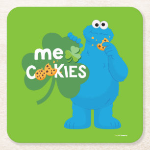 Koekjesmonster Shamrock Love Vierkante Kartonnen Onderzetter