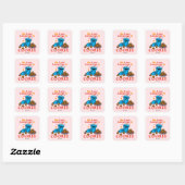 Koekjesmonster | Valentijnsdag-offerte Vierkante Sticker (Vel)