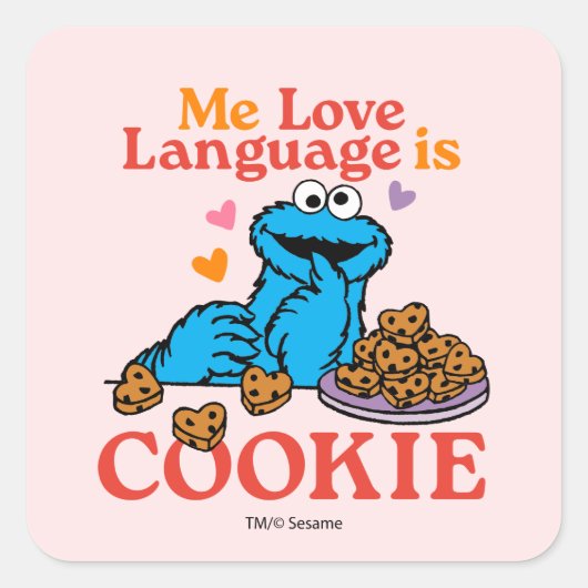 Koekjesmonster | Valentijnsdag-offerte Vierkante Sticker (Voorkant)
