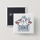  Koekjesmonster voor President Vierkante Button 5,1 Cm (Voorkant /achterkant)