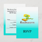 Koekjesworm met bril RSVP kaartje (Voorkant / Achterkant)