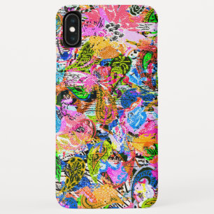 Koekkleurige abstracte gemengde paisleybloemen iPhone XS max hoesje