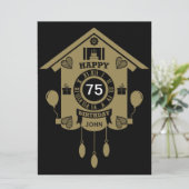 Koekoeksklok tijd 75e verjaardag kaart (Staand voorkant)
