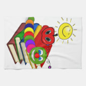 Koekworm, Boeken, Apple Kitchen Handdoek (Horizontaal)