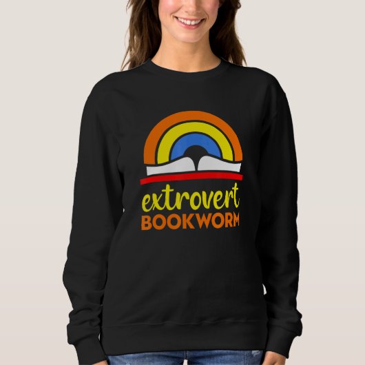 Koekworm Extrovert - Fun Book Reading Trui (Voorkant)