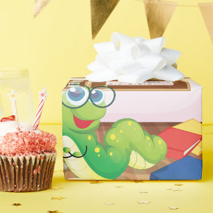 Koekworm in klasse Verpakkingspapier Cadeaupapier