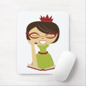 Koekworm Princess Mousepad voor kinderen Muismat (Met muis)