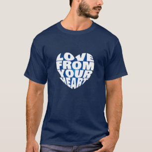 Koel 3D-tekstontwerp liefde uit je hart T-shirt