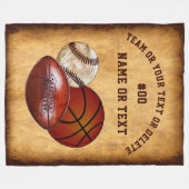 Koel Aangepaste Sportthrow Blanket, Jouw tekst Fleece Deken (Voorkant (Horizontaal))