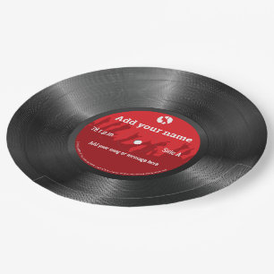 Koel aangepaste tekst  of retro vinyl record, papieren bordje