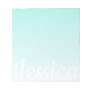Koel aanpasbare teal verloop ombre uw script notitieblok