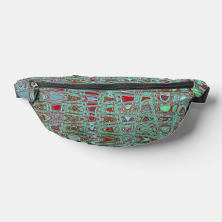 Koel Abstract Blauw en Rood Retro Zigzag Golven Heuptasje