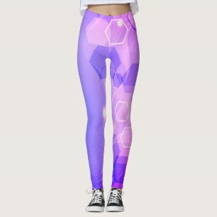 Koel abstract blauw meetkundig patroon leggings