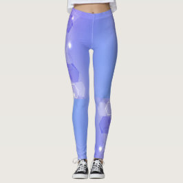 Koel abstract blauw meetkundig patroon leggings