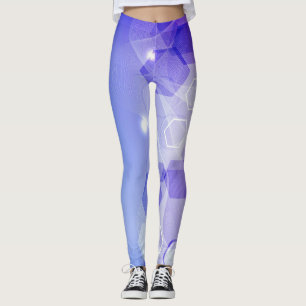 Koel abstract blauw meetkundig patroon leggings
