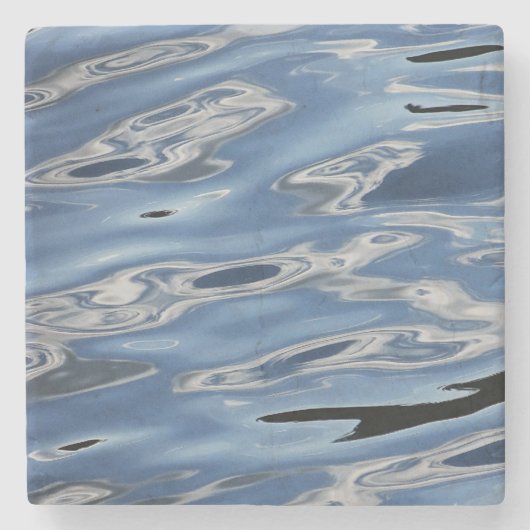 Koel abstract blauw patroon stenen onderzetter (Voorkant)