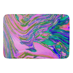 Koel Abstract Chartreuse en warmroze roovy Retro Badmat