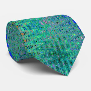 Koel abstract groen en zwart atomaire retro zigzag stropdas