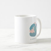 Koel Abstract Modernisme in Blauw Gepersonaliseerd Koffiemok (Voorkant rechts)